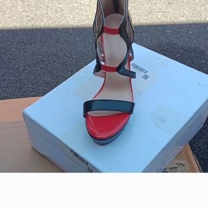 Elegant Red and Black Women's Heels